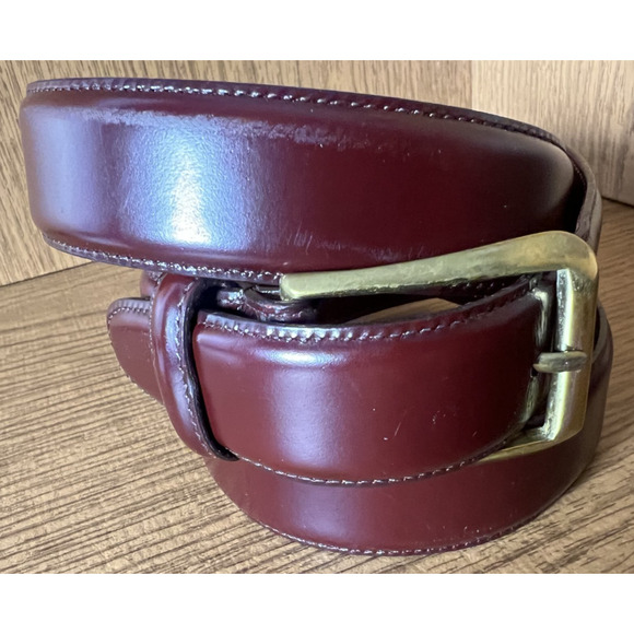 Vintage Coach Cowhide Leather Belt Burgundy 40” 100cm 3931 Brass USA Made - Picture 7 of 11